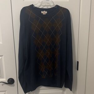 Dockers Men's Navy Argyle Crewneck Sweater